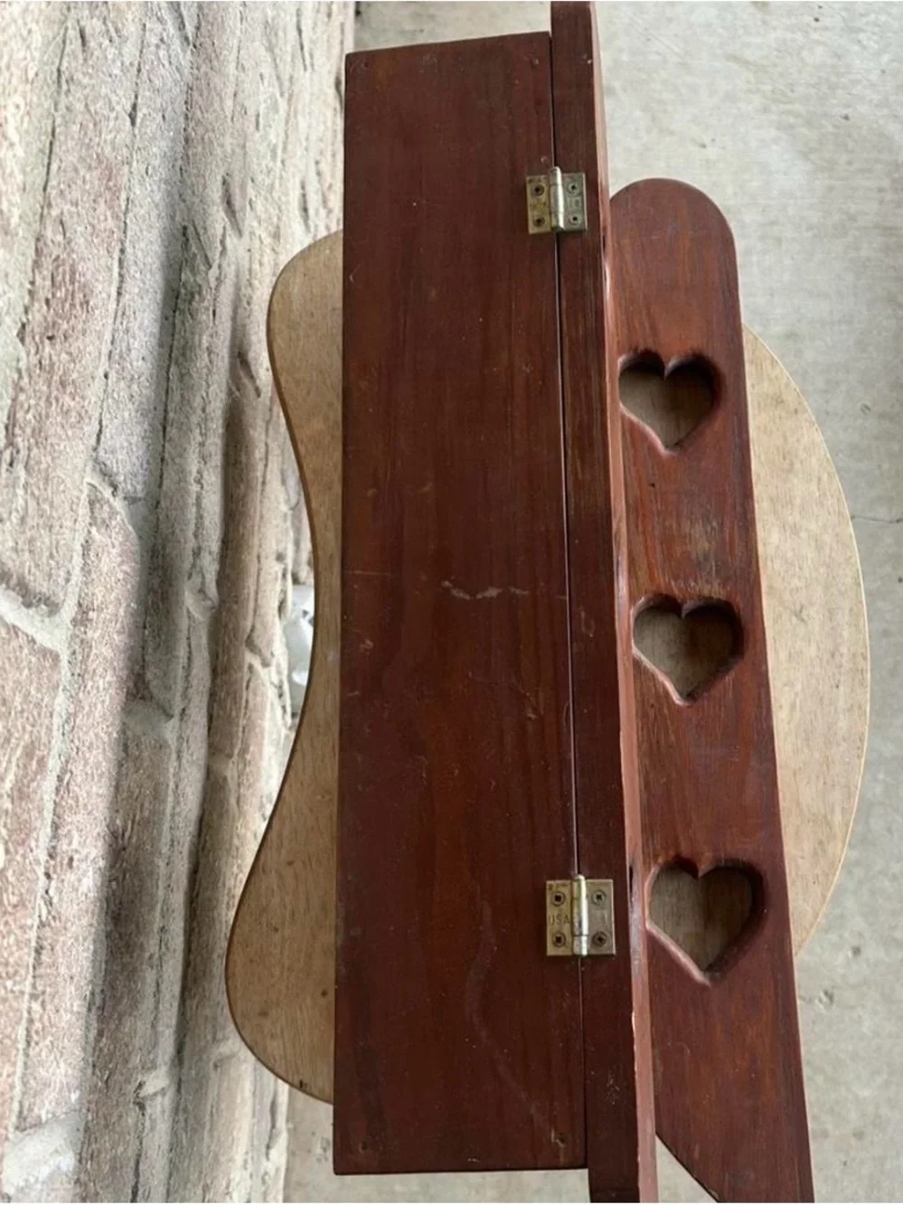 Vintage Handcrafted Wooden Heart Wall Decor - Brown